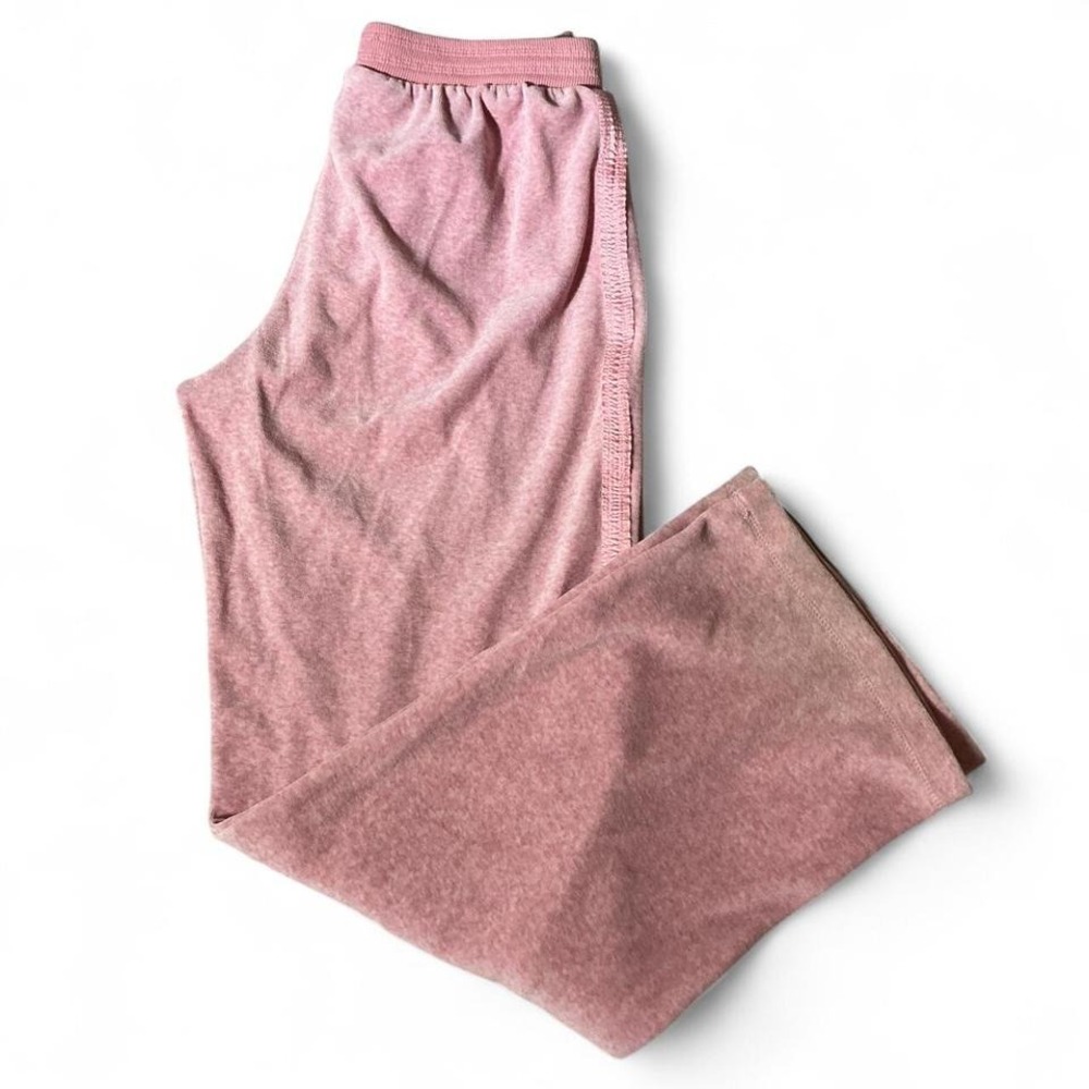 Y2K FUDA SPORT Pink Velour Track Pants‎ Wide Leg Lounge Casual Women's PS